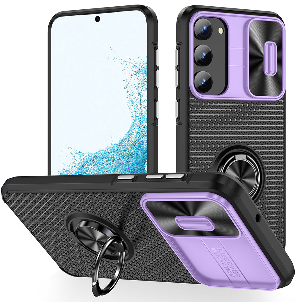 For Samsung Galaxy S23 Kickstand Phone Case PC TPU Protective Phone Shell with Sliding Camera Cover For Samsung Galaxy S23 Kickstand Phone Case PC TPU Protective Phone Shell with Sliding Camera Cover
